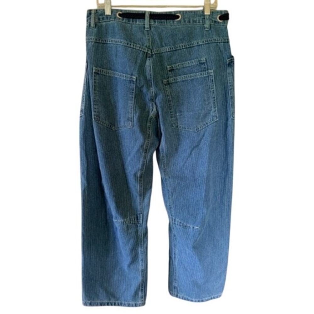 Aaron & Amber NWT Wide Leg Drawstring Jeans Patch Pocket Blue Size Large - Picture 4 of 8